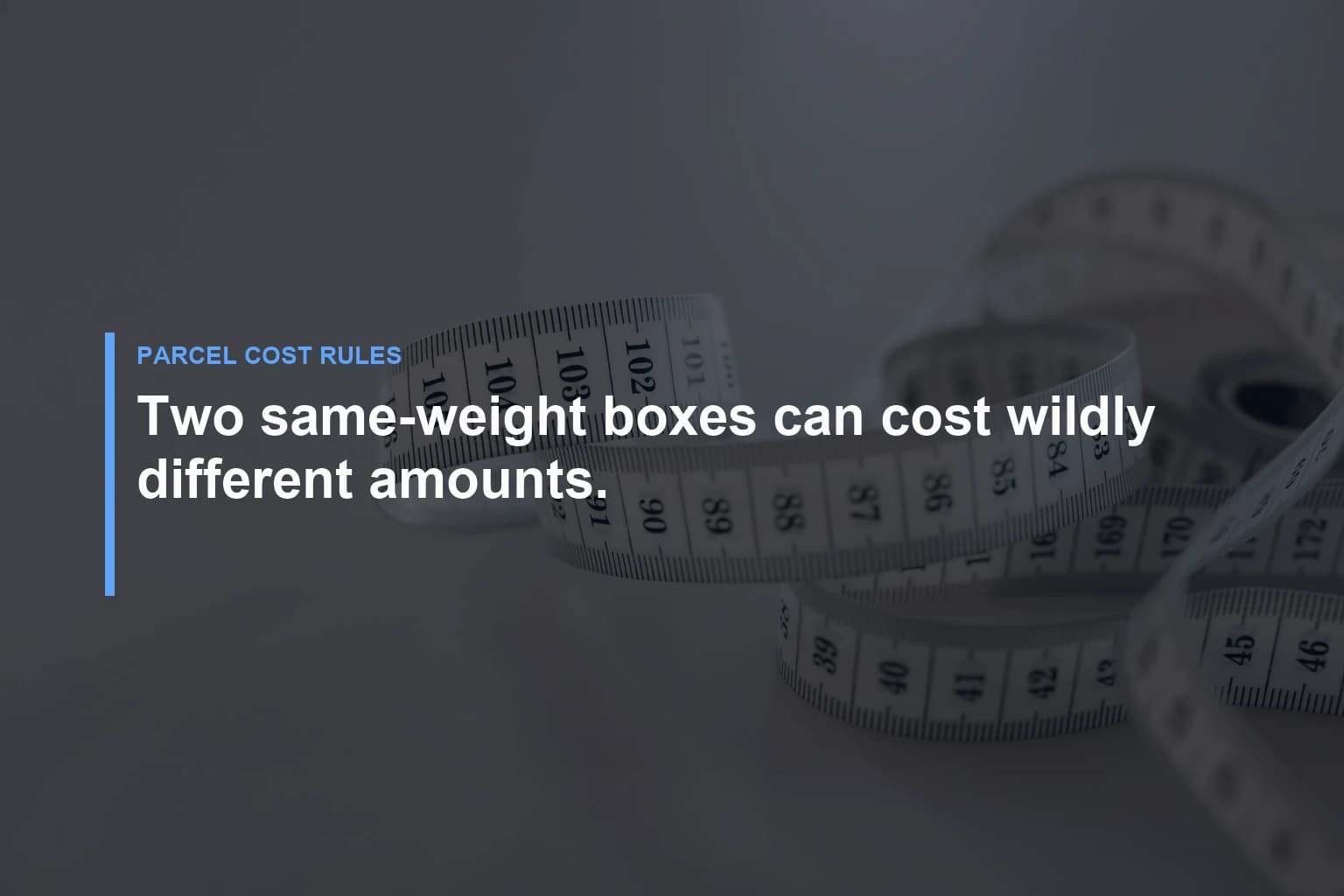 Two same-weight boxes can cost wildly different amounts. — Parcel Cost Rules